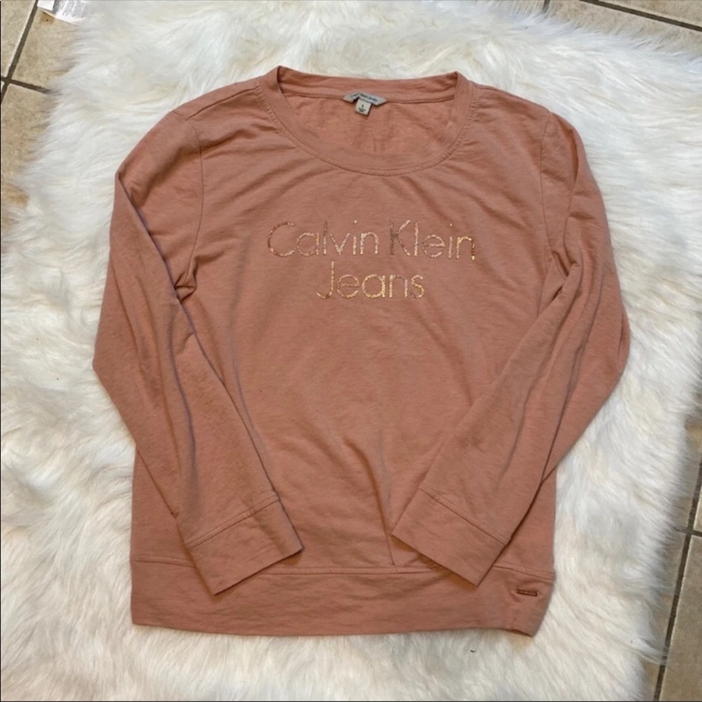 Salmon pink CALVIN KLEIN JEANS long sleeve top